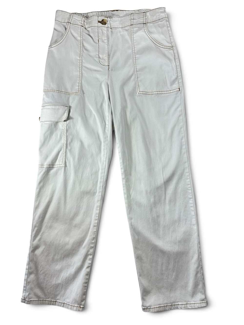 Joie Women’s Off-White Cargo Pants with Side Utility Pocket 10